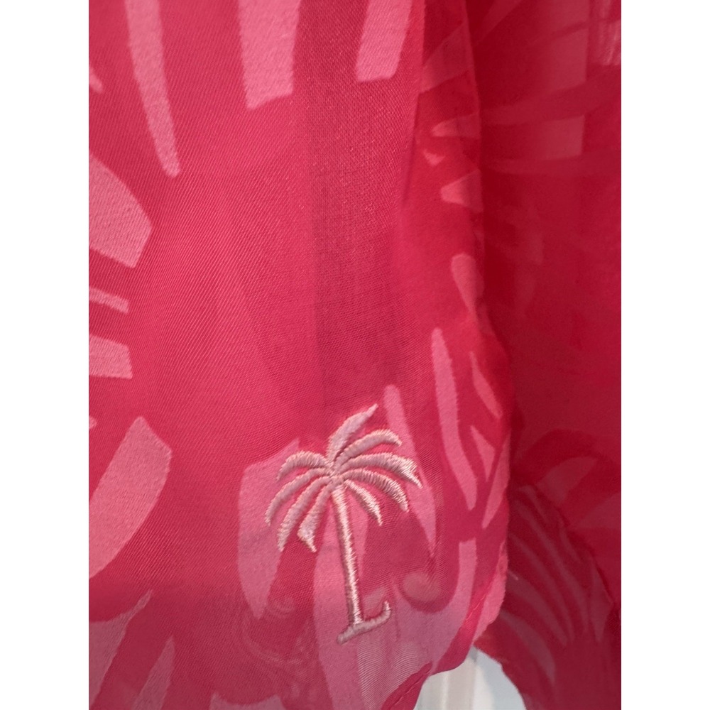 Lilly Pulitzer Pink Shirt Resort Fit Button Up Floral Sheer Beach Sz XL - Picture 6 of 12